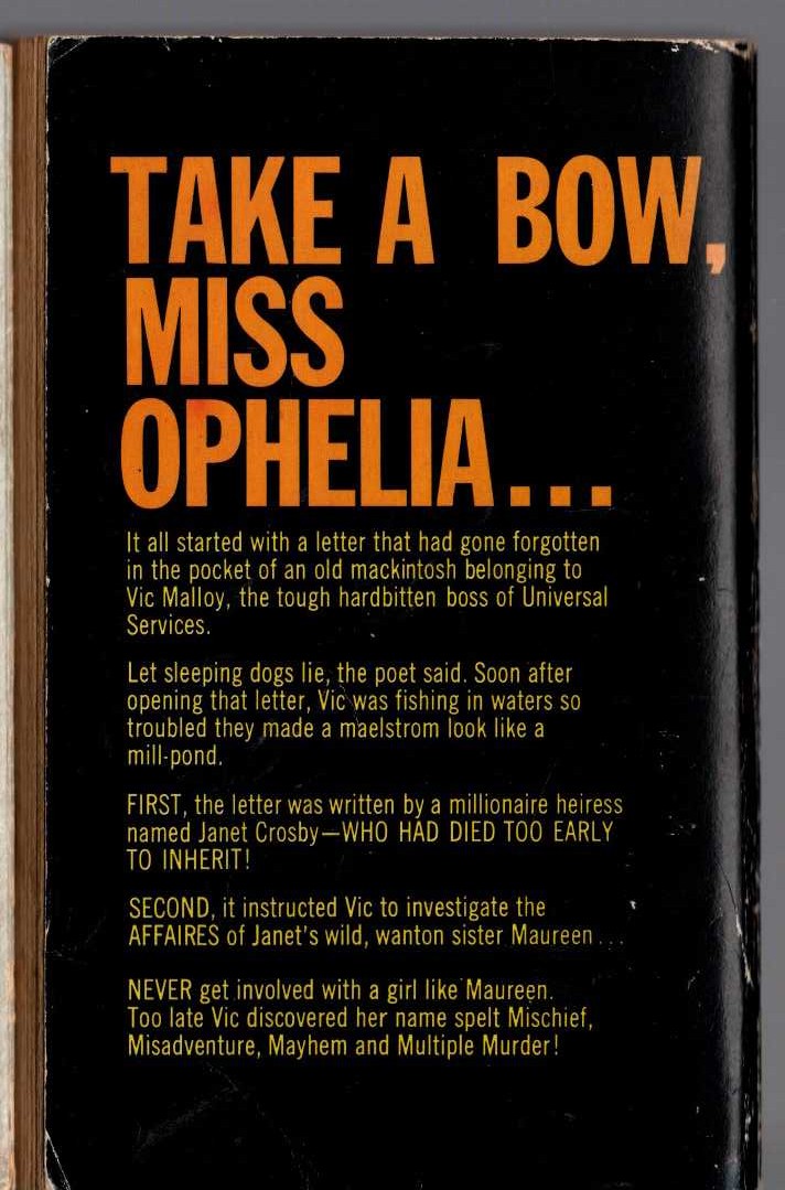 James Hadley Chase  LAY HER AMONG THE LILIES magnified rear book cover image