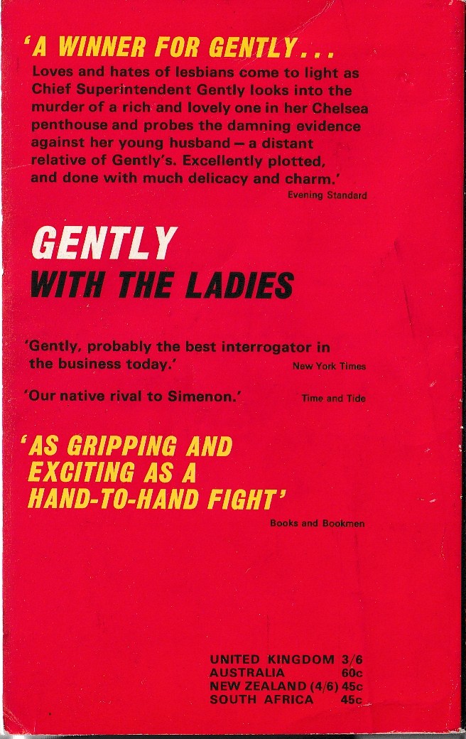 Alan Hunter  GENTLY WITH THE LADIES magnified rear book cover image