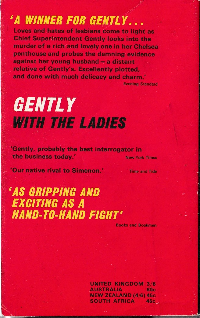 Alan Hunter  GENTLY WITH THE LADIES magnified rear book cover image
