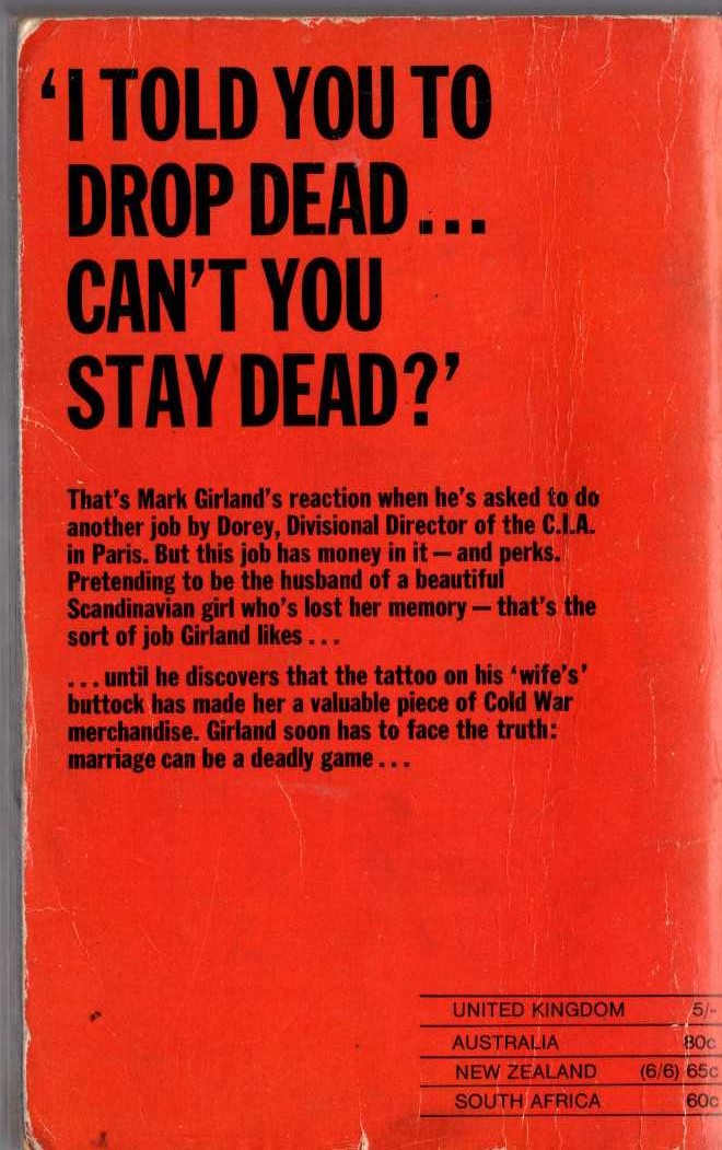 James Hadley Chase  YOU HAVE YOURSELF A DEAL magnified rear book cover image
