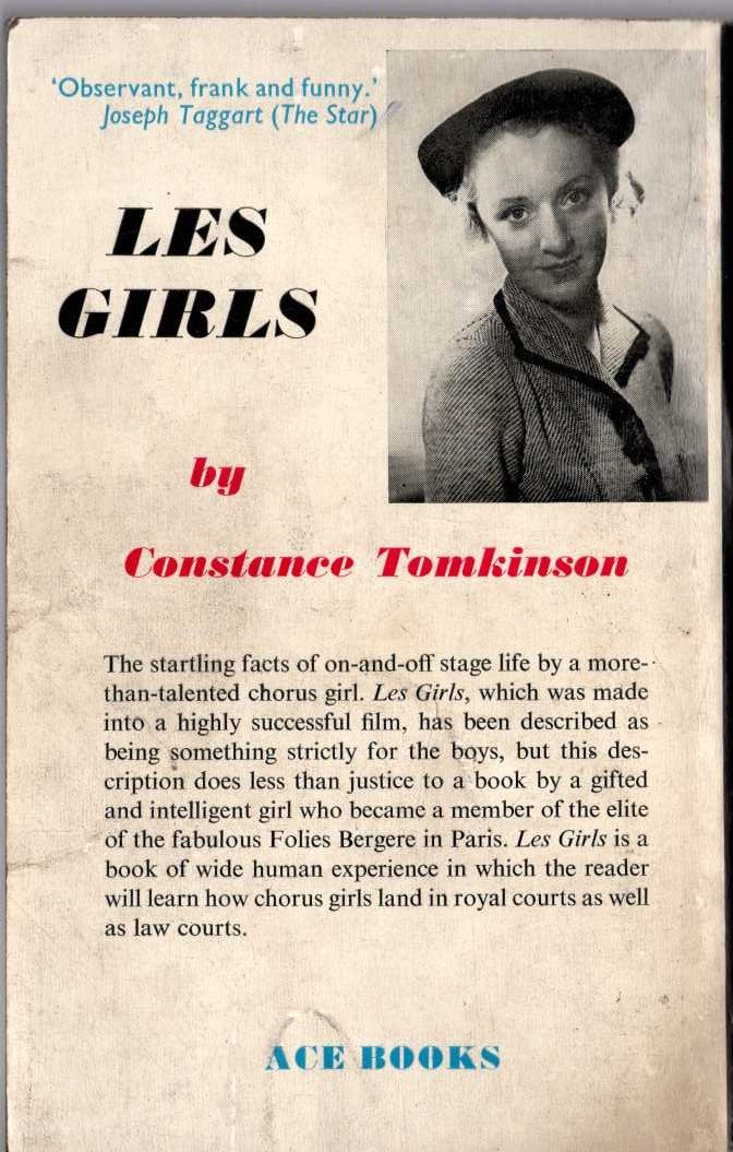Constance Tomkinson  LES GIRLS magnified rear book cover image