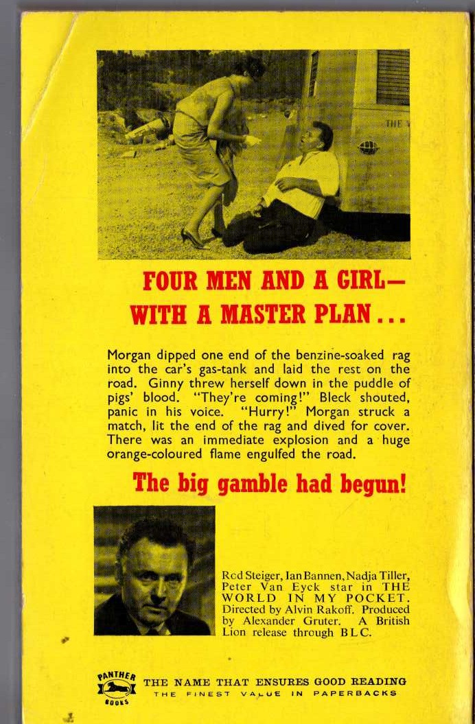 James Hadley Chase  THE WORLD IN MY POCKET magnified rear book cover image