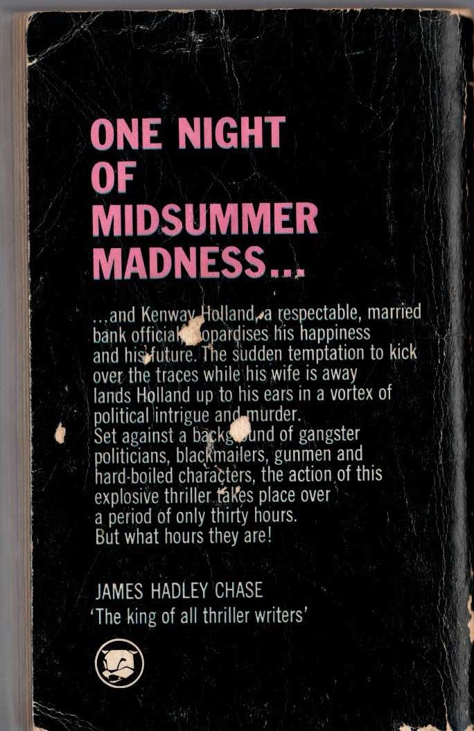 James Hadley Chase  TIGER BY THE TAIL magnified rear book cover image