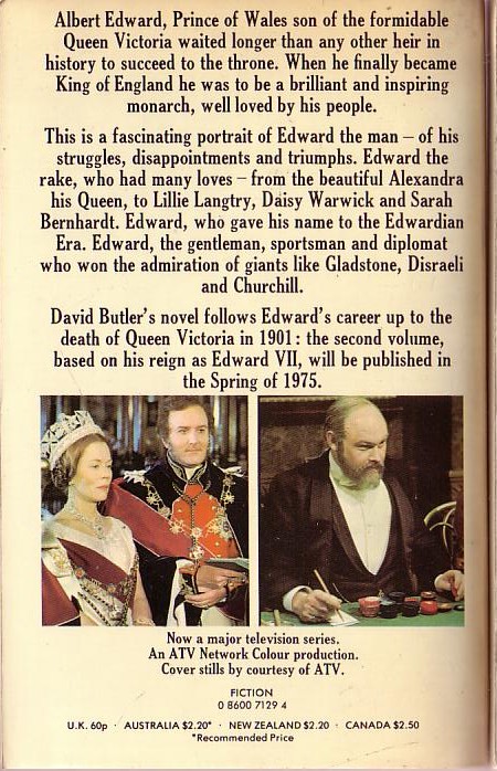 David Butler  EDWARD THE SEVENTH: Prince of Hearts (ATV) magnified rear book cover image