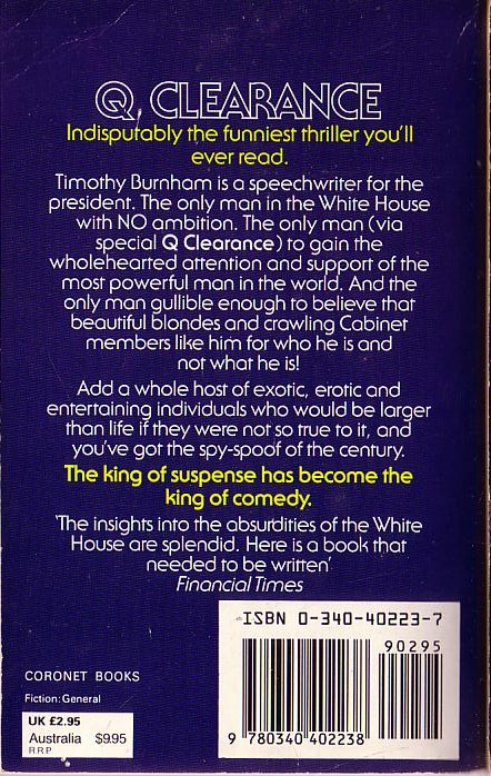 Peter Benchley  Q-CLEARANCE magnified rear book cover image