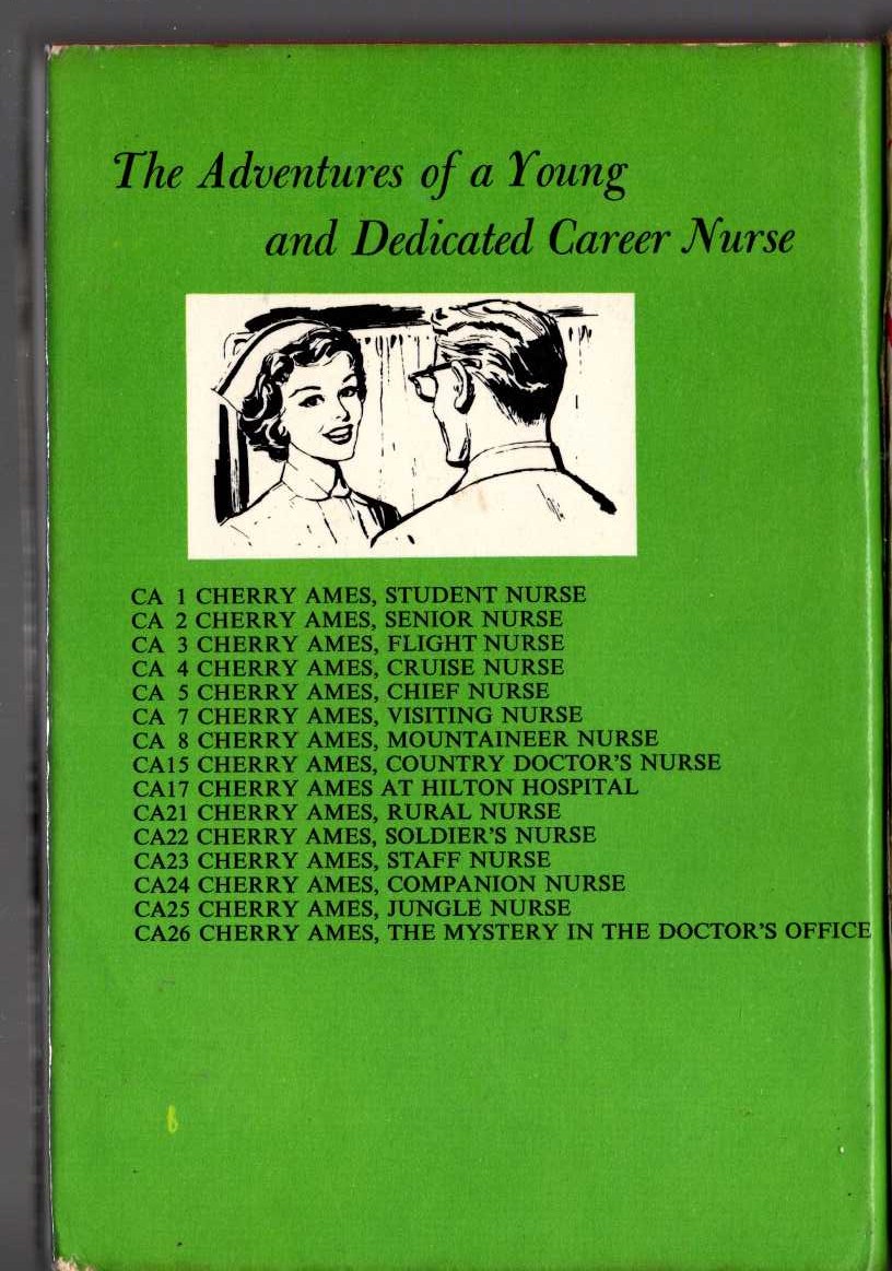CHERRY AMES JUNGLE NURSE magnified rear book cover image