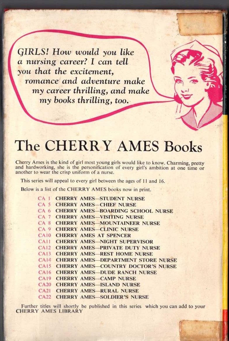 CHERRY AMES STUDENT NURSE magnified rear book cover image
