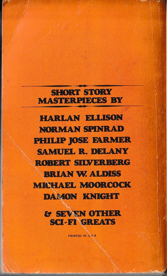 Norman Spinrad (edits) THE NEW TOMORROWS magnified rear book cover image