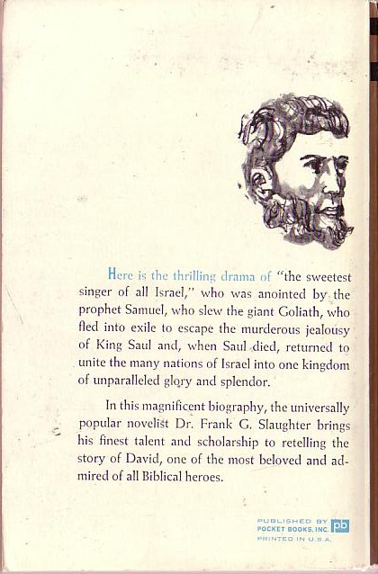 Frank G. Slaughter  DAVID: WARRIOR AND KING (Biography) magnified rear book cover image