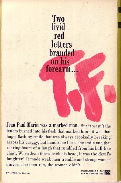 Frank Yerby  THE DEVIL'S LAUGHTER magnified rear book cover image