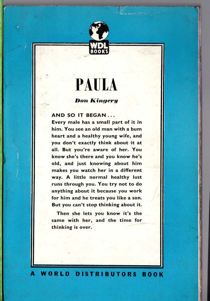 Don Kingery  PAULA magnified rear book cover image