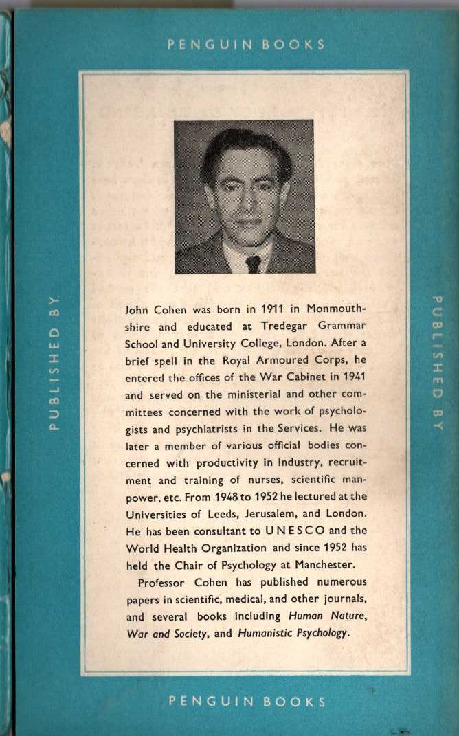 John Cohen  CHANCE, SKILL, AND LUCK magnified rear book cover image