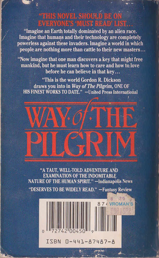 Gordon R. Dickson  WAY OF THE PILGRIM magnified rear book cover image