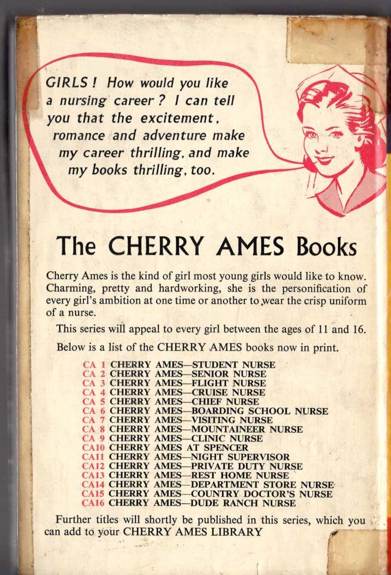 CHERRY AMES CRUISE NURSE magnified rear book cover image
