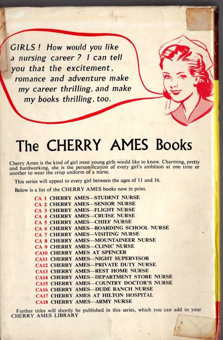 CHERRY AMES DUDE RANCH NURSE magnified rear book cover image