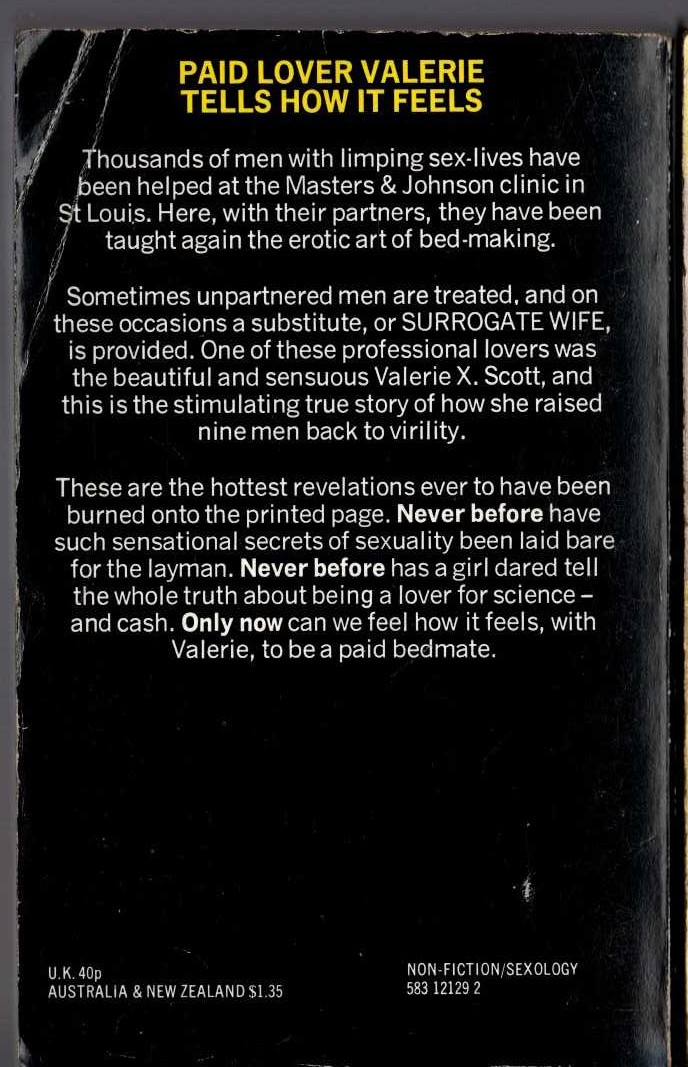 Valerie X. Scott  SURROGATE WIFE magnified rear book cover image