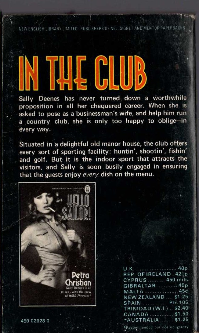 Petra Christian  IN THE CLUB magnified rear book cover image