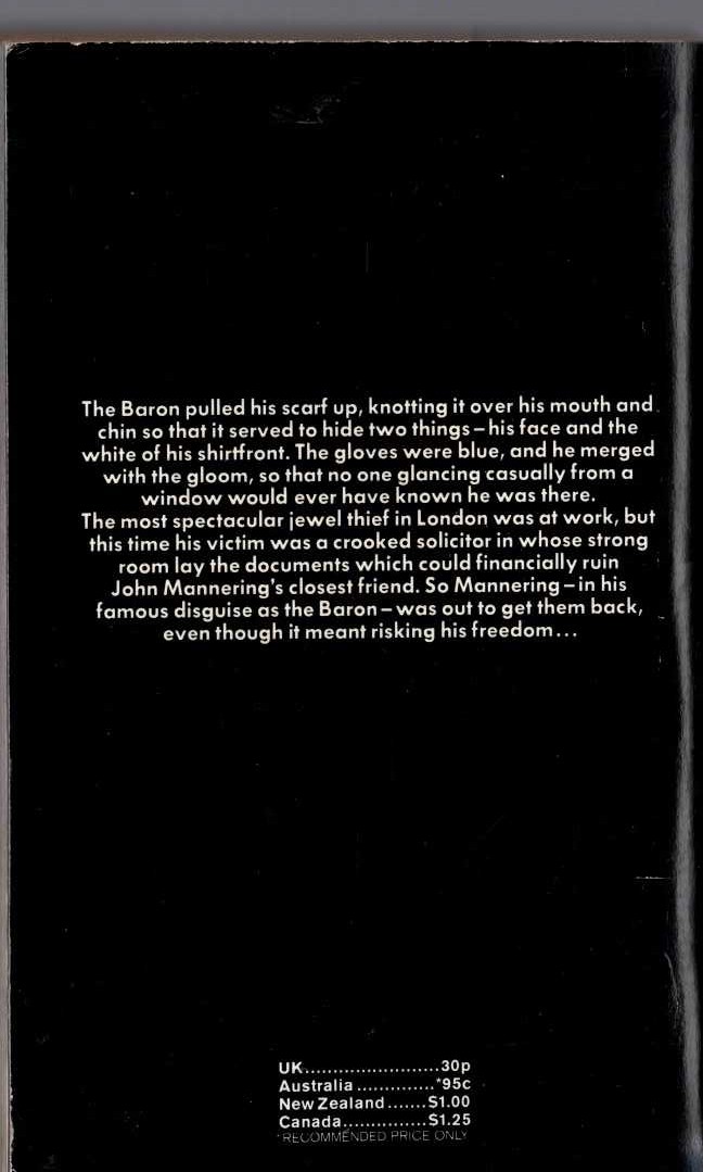 Anthony Morton  THE BARON RETURNS magnified rear book cover image