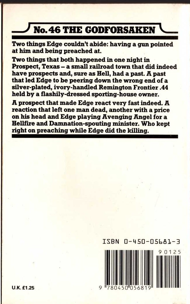 George G. Gilman  EDGE 46: THE GODFORSAKEN magnified rear book cover image