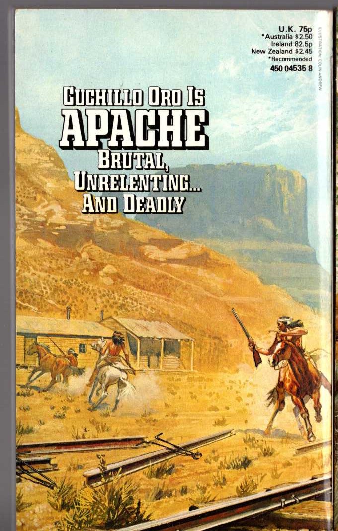 William M. James  APACHE 8: BLOOD ON THE TRACKS magnified rear book cover image