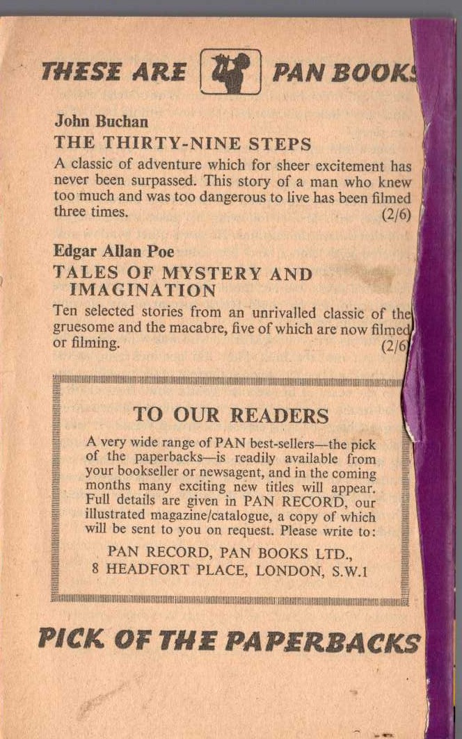 Carter Dickson  THE DEPARTMENT OF QUEER COMPLAINTS magnified rear book cover image