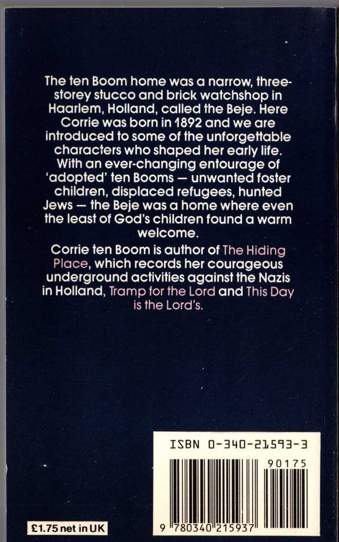 Corrie ten Boom  IN MY FATHER'S HOUSE magnified rear book cover image