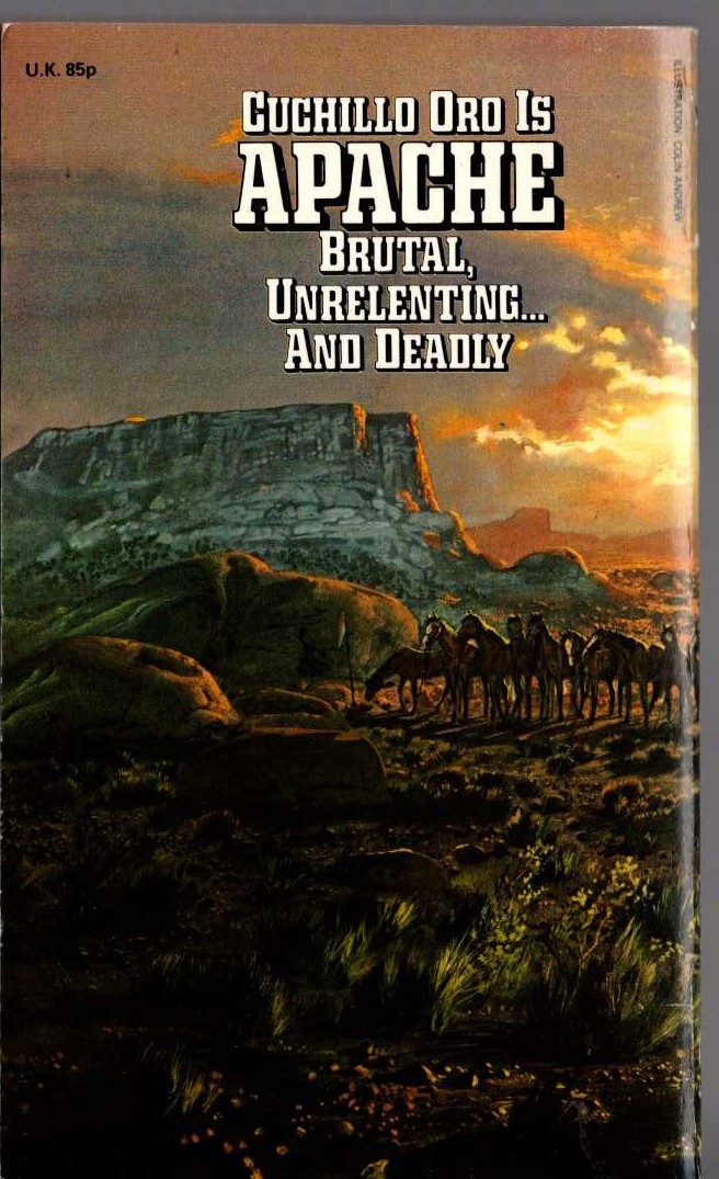 William M. James  APACHE 11: THE CRUEL TRAIL magnified rear book cover image