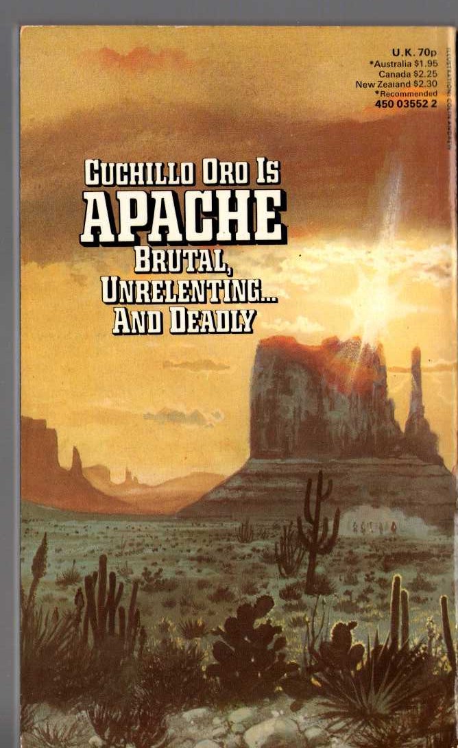 William M. James  APACHE 2: KNIFE IN THE NIGHT magnified rear book cover image