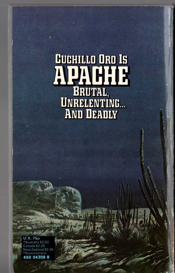 William M. James  APACHE 6: SONORA SLAUGHTER magnified rear book cover image