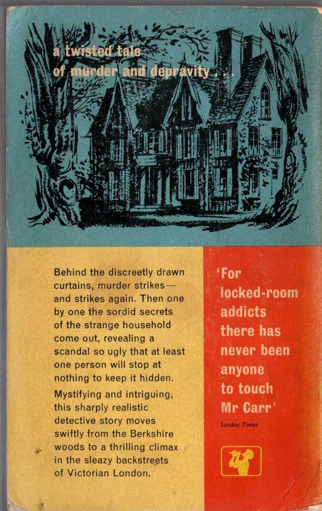 John Dickson Carr  SCANDAL AT HIGH CHIMNEYS magnified rear book cover image