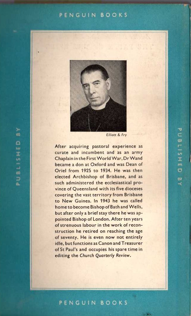 J.W.C. Wand  THE CHURCH TODAY magnified rear book cover image