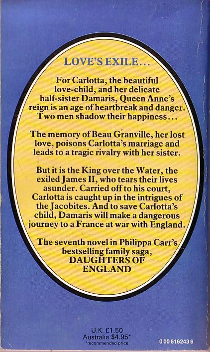 Philippa Carr  THE SONG OF THE SIREN magnified rear book cover image