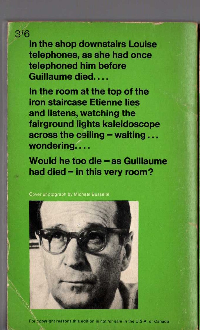 Georges Simenon  THE IRON STAIRCASE magnified rear book cover image