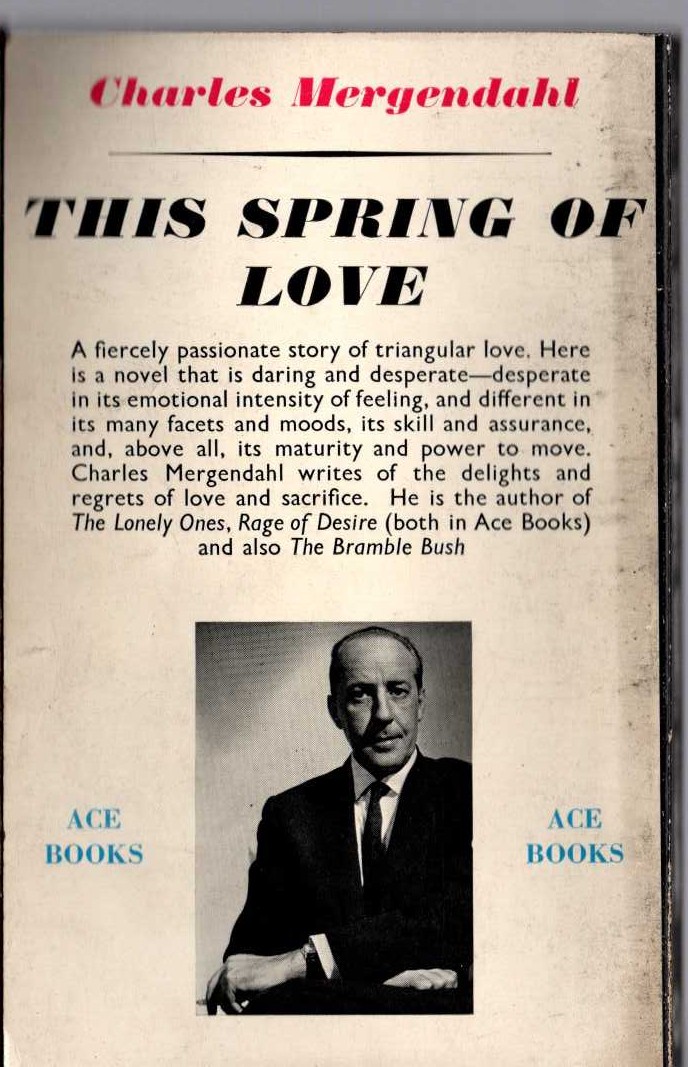 Charles Mergendahl  THIS SPRING OF LOVE magnified rear book cover image