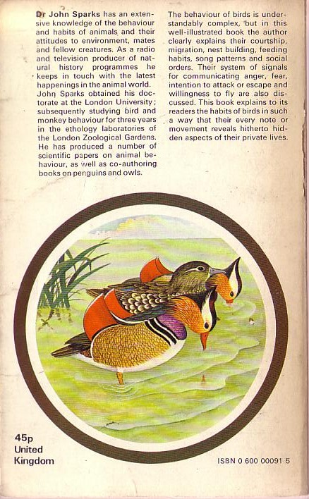 John Sparks  BIRD BEHAVIOUR magnified rear book cover image