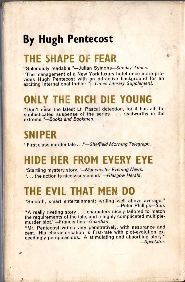 THE CREEPING HOURS magnified rear book cover image