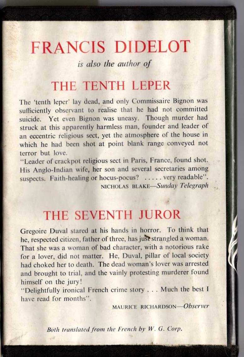 WARRANT FOR ARREST magnified rear book cover image