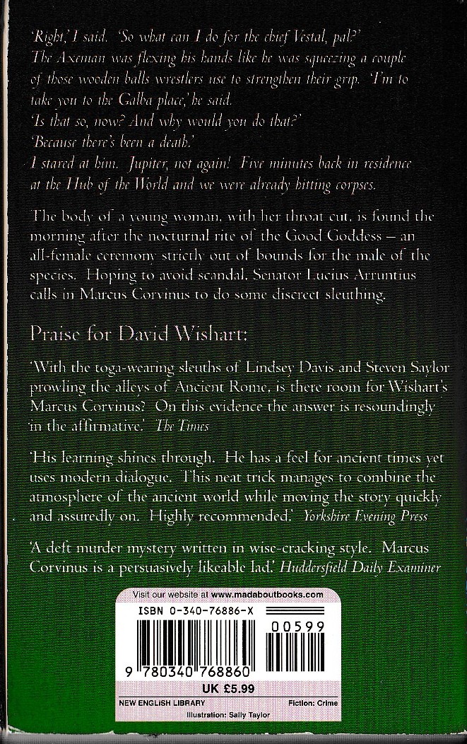 David Wishart  LAST RITES magnified rear book cover image