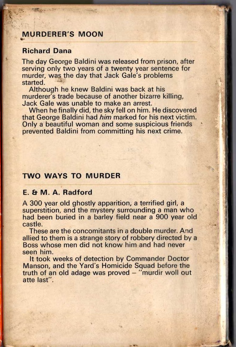 MURDER GROWS ROOTS magnified rear book cover image