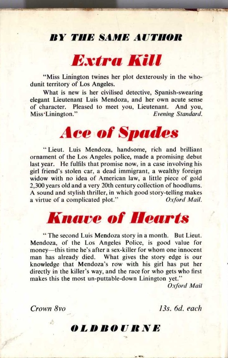 DEATH OF A BUSYBODY magnified rear book cover image