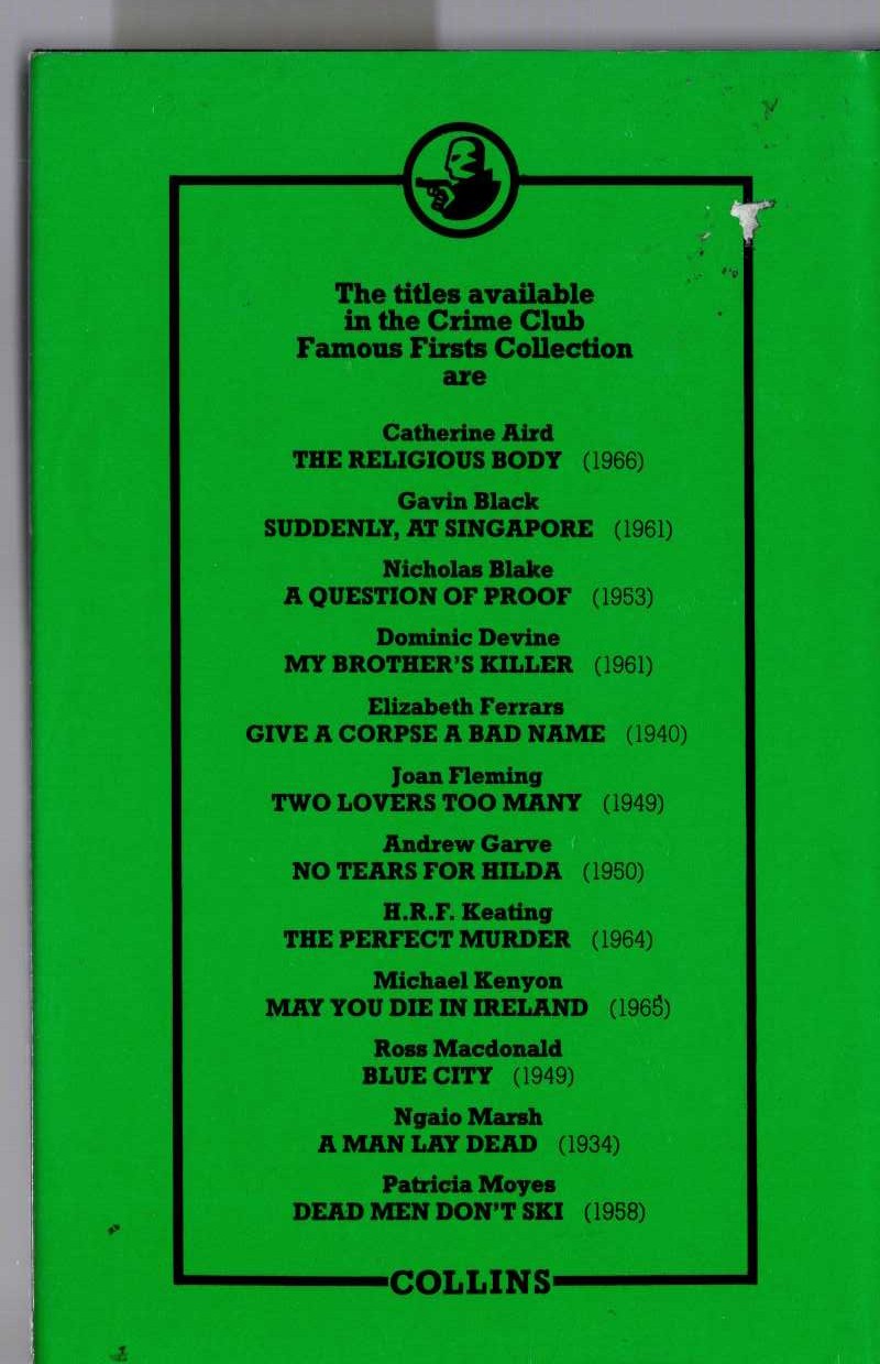 GIVE A CORPSE A BAD NAME magnified rear book cover image