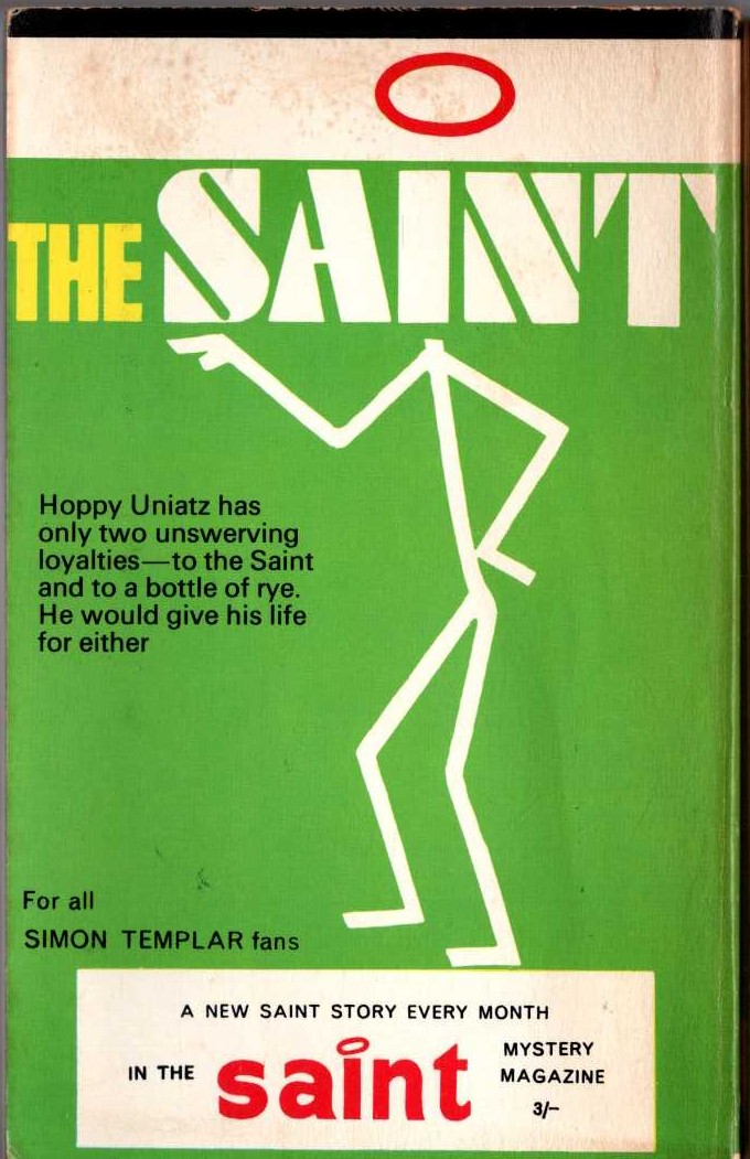 Leslie Charteris  FOLLOW THE SAINT magnified rear book cover image