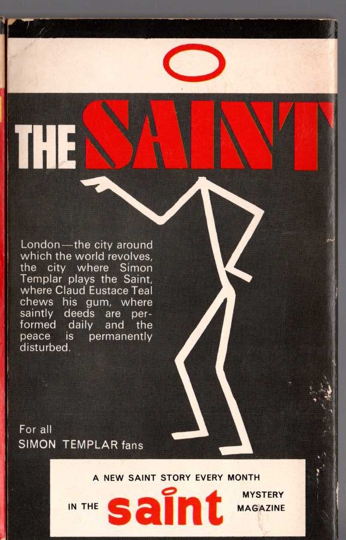 Leslie Charteris  THE SAINT IN LONDON magnified rear book cover image