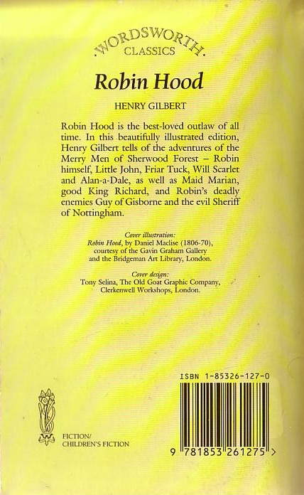 Henry Gilbert  ROBIN HOOD magnified rear book cover image