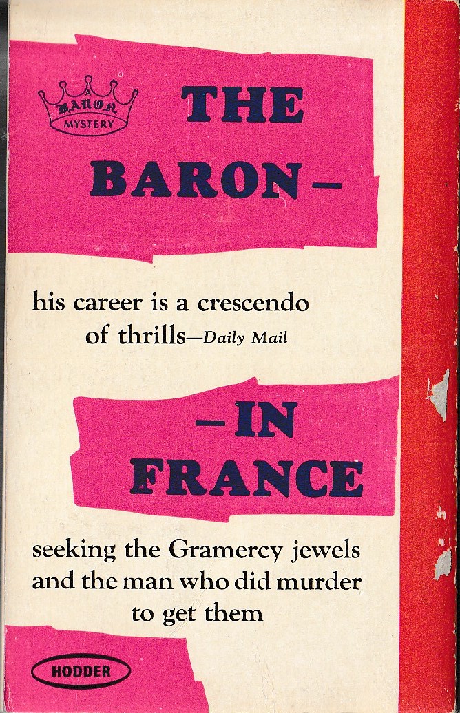 Anthony Morton  THE BARON IN FRANCE magnified rear book cover image