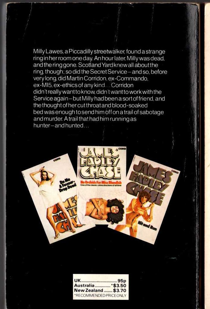 James Hadley Chase  WHY PICK ON ME? magnified rear book cover image