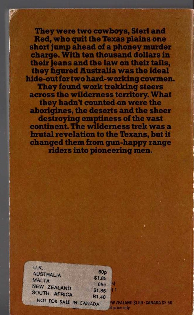 Zane Grey  WILDERNESS TREK magnified rear book cover image