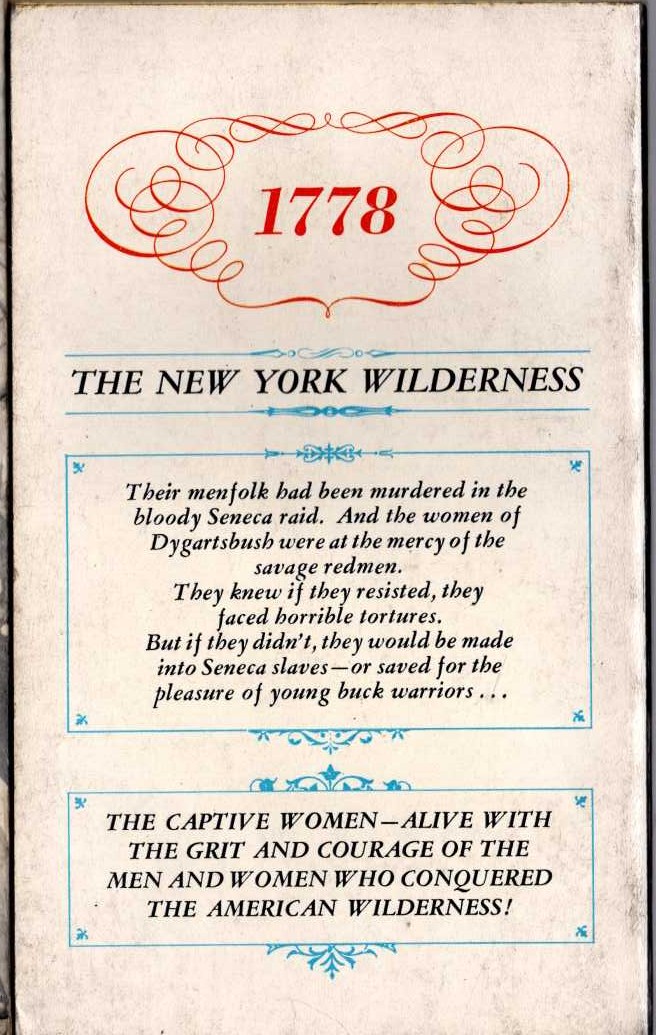 Walter D. Edmonds  THE CAPTIVE WOMEN magnified rear book cover image