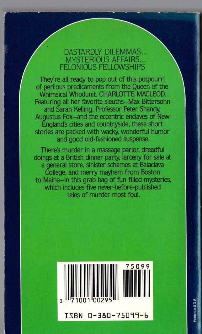 Charlotte Macleod  GRAB BAG magnified rear book cover image