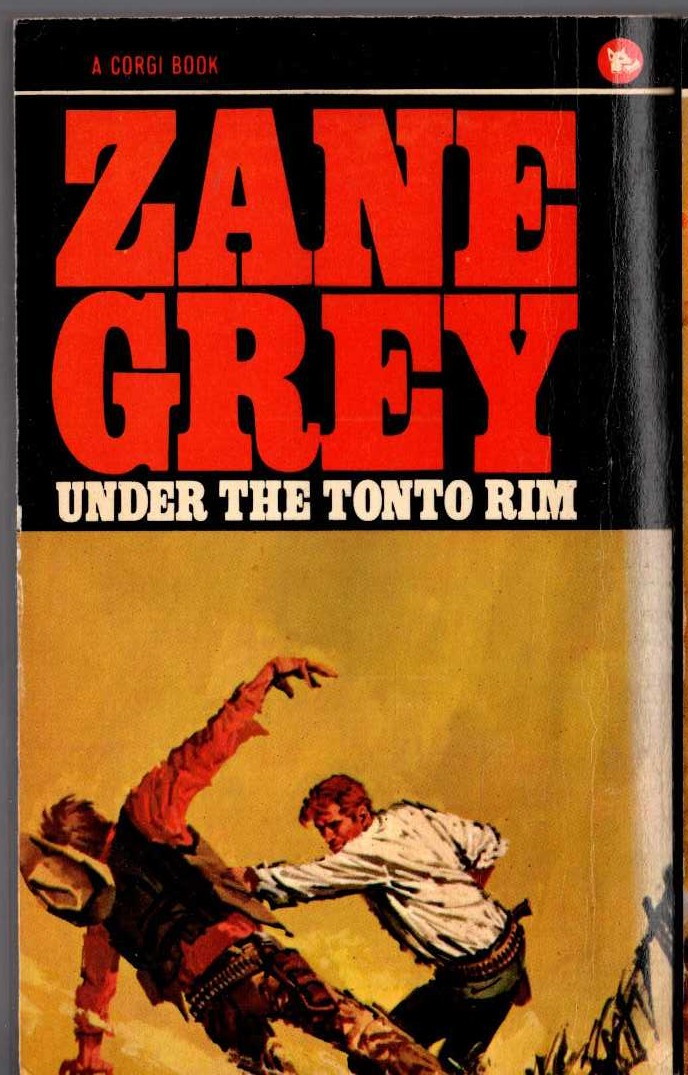 Zane Grey  UNDER THE TONTO RIM magnified rear book cover image